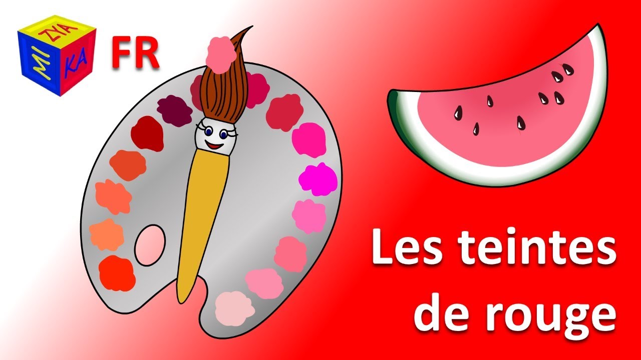 Apprends les couleurs avec un pinceau magique : les teintes de rouge. Dessin animé éducatif