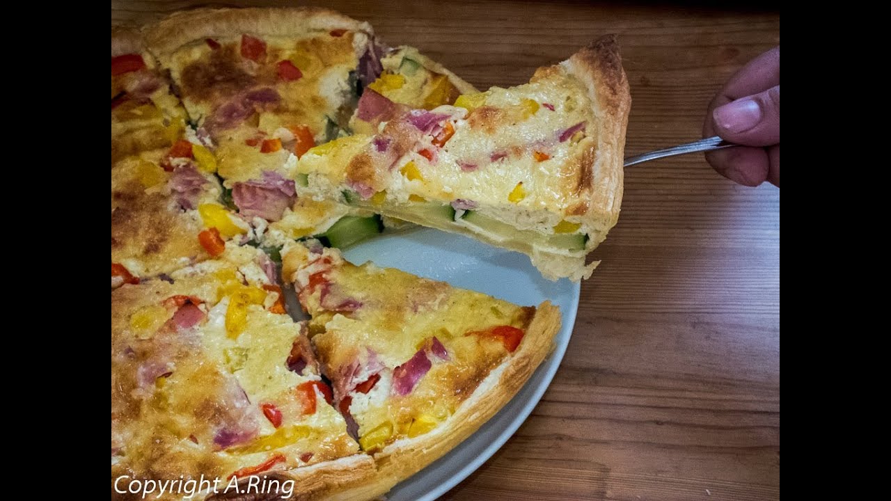Zucchini Quiche mit Blätterteig