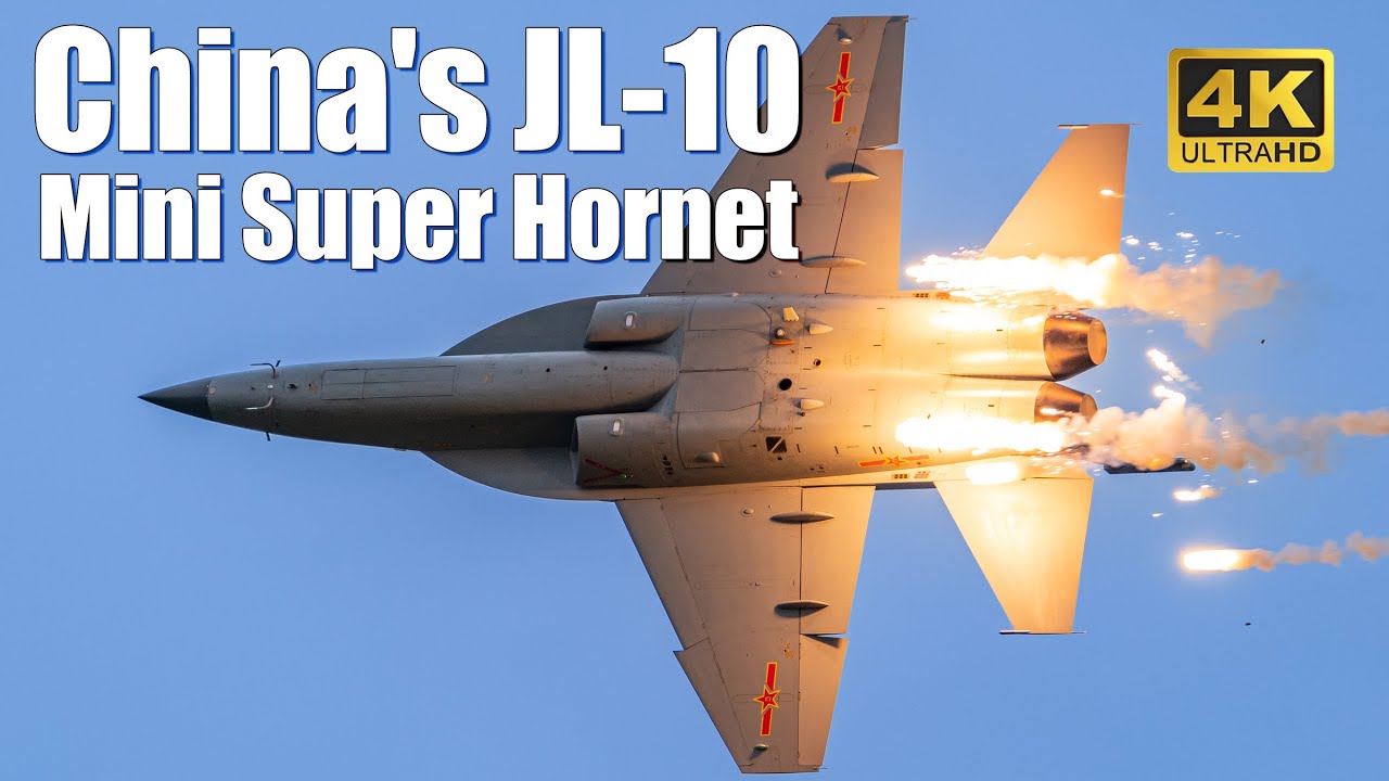 China's JL-10 “Mini Super Hornet“ shooting flares