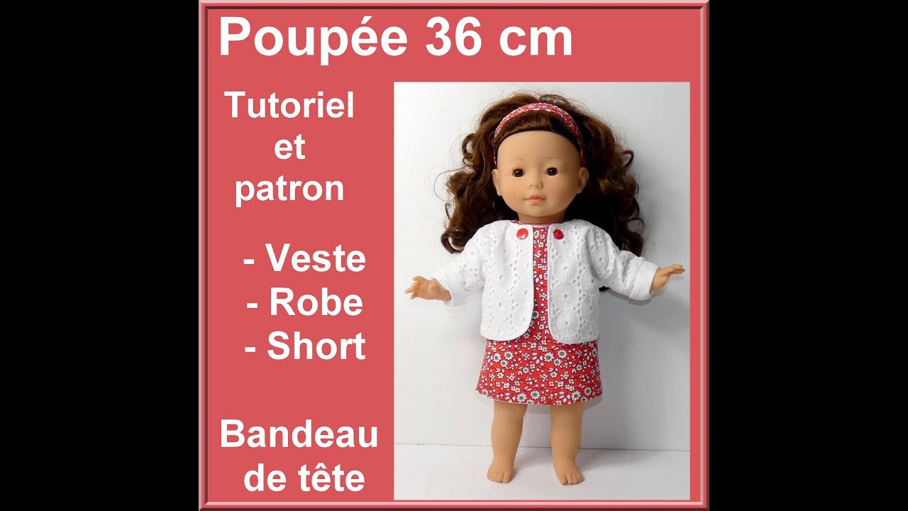 Robe, veste et short pour poupée 36 cm