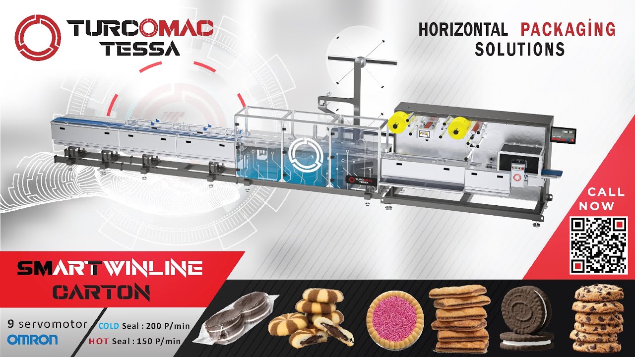 Bisküvi Paketleme Makinesi : Turcomac Twinline Carton - biscuit