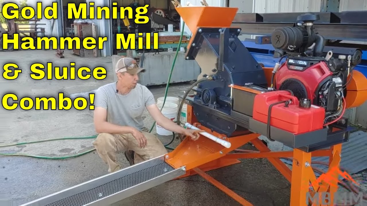 Gold Mining Hammer Mill & Sluice Box Combo! Gas Powered & Mobile Gold Prospecting Machine