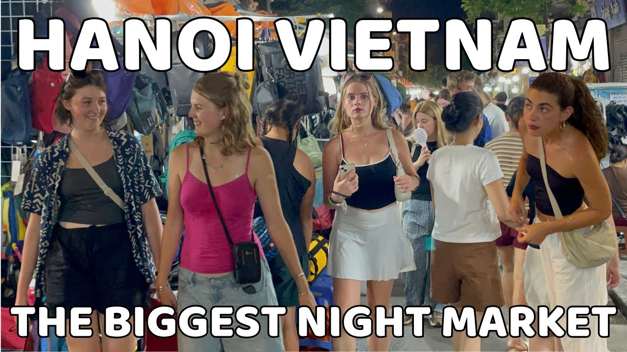 Explore Hanoi Biggest Night Market | Vietnam Walking Tour