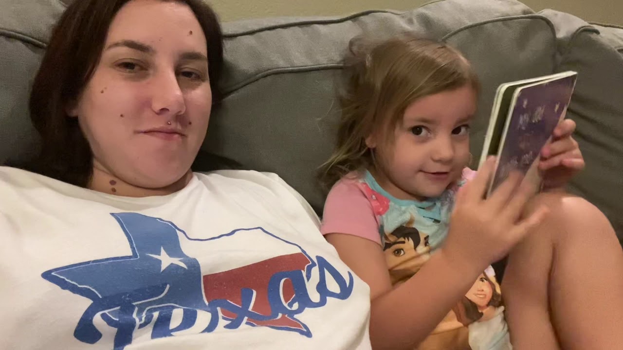 Liv reading to the twins in my belly