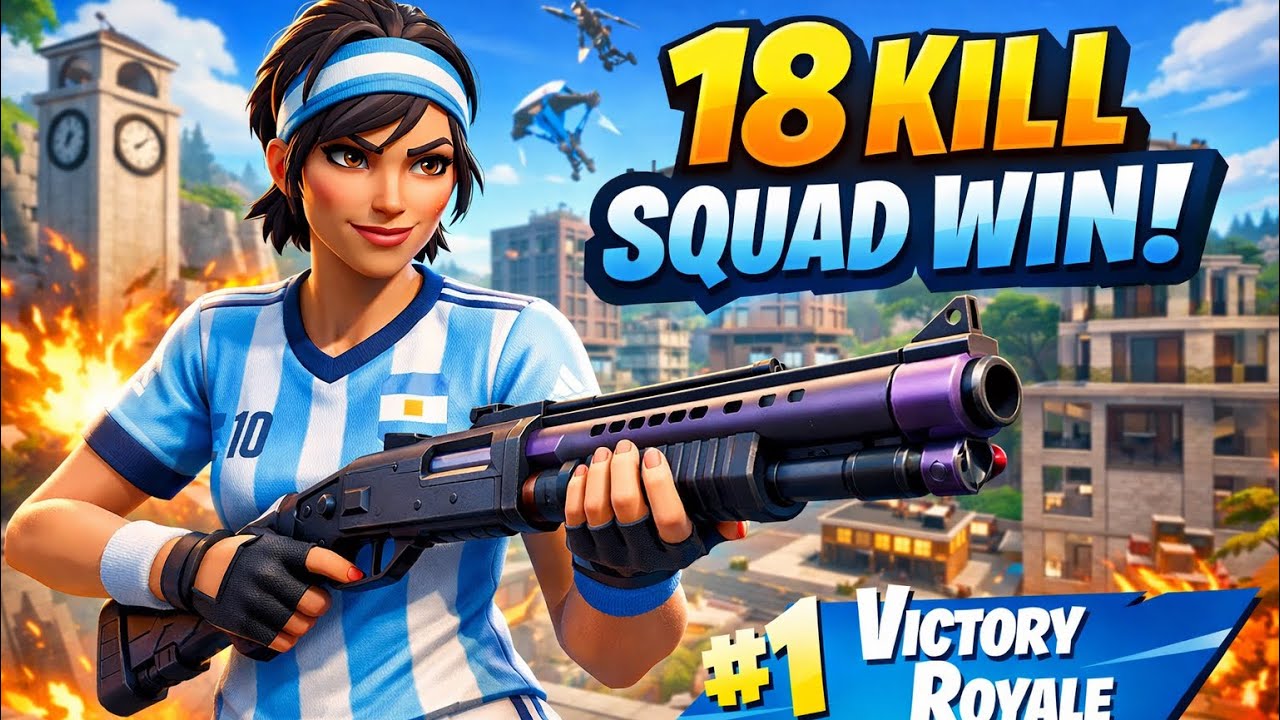 18 Kill *BASICALLY* Solo Squads Win in Fortnite OG!