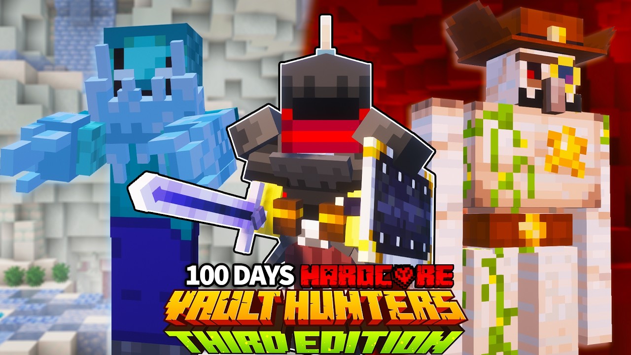 I Survived 100 Days In VAULT HUNTERS In Hardcore Minecraft