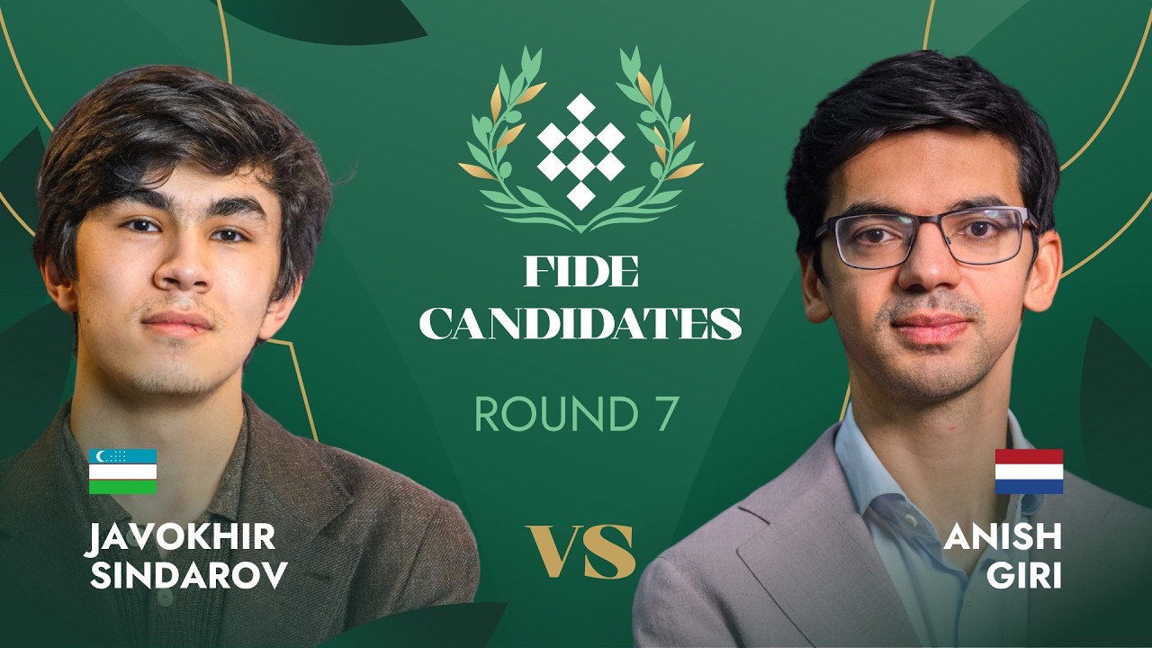🇺🇿 Javokhir Sindarov &mdash; Anish Giri 🇳🇱 | Round 7 | FIDE Candidates Tournament 2026