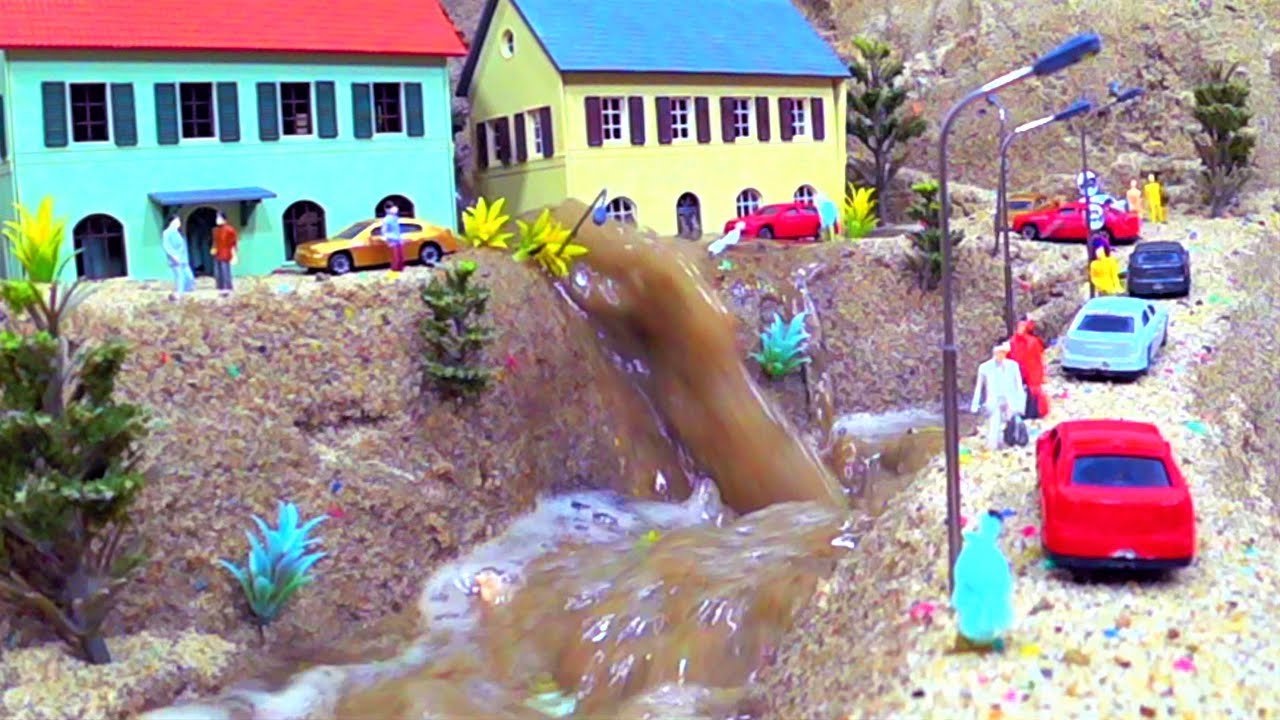 Mini Town Total Flood Disaster - Dam Breach Movie