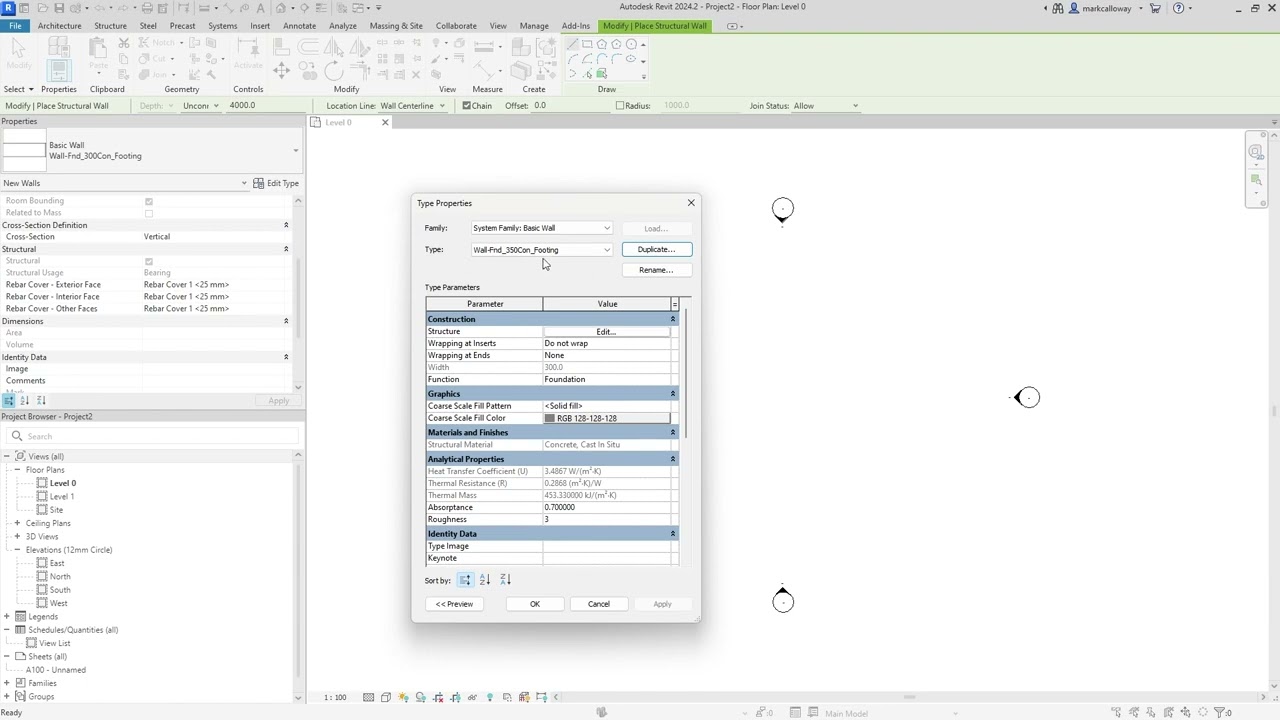 Autodesk Revit - Working With Structural Walls and Foundations
