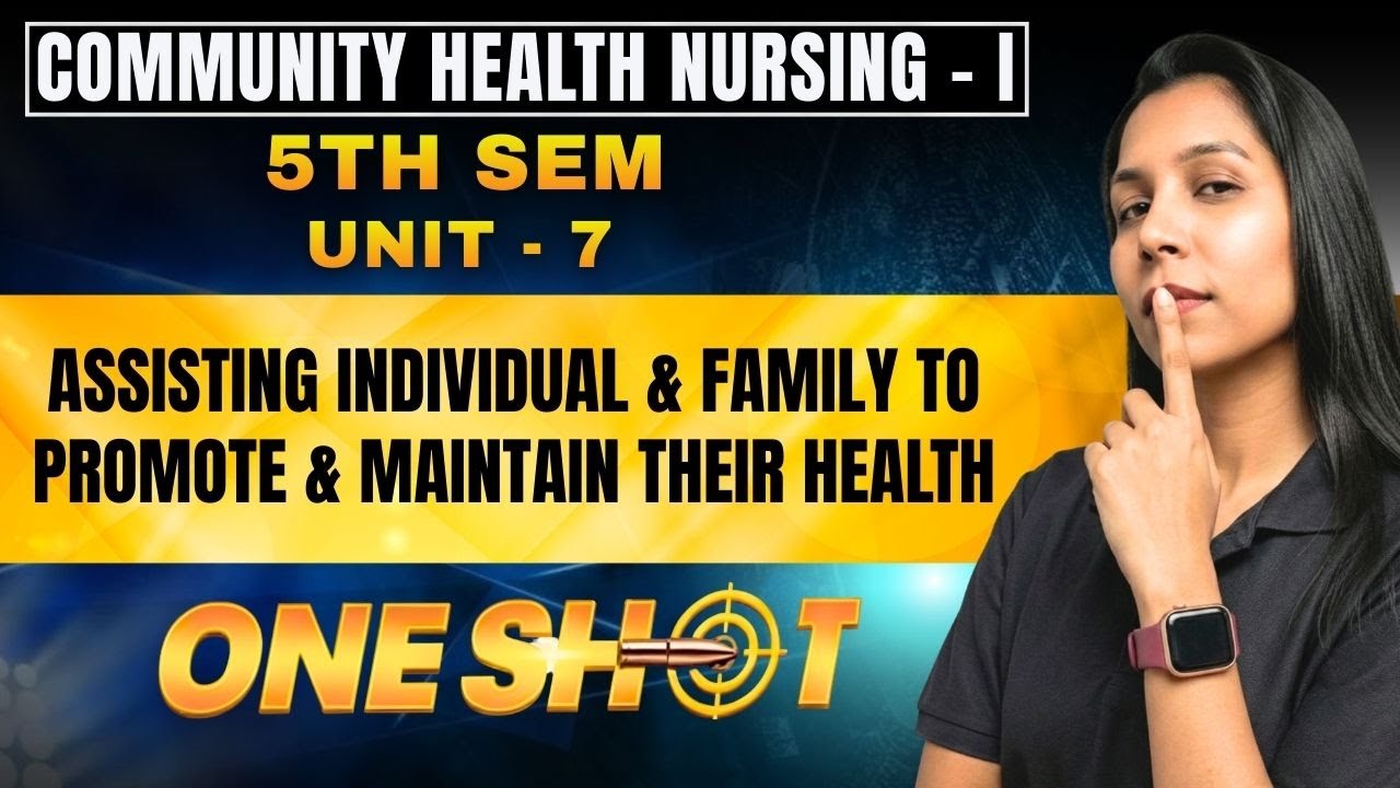 Community Health Nursing Unit 7 | Assisting Individual & Family (Part 2) | nursing 5th Sem One Shot