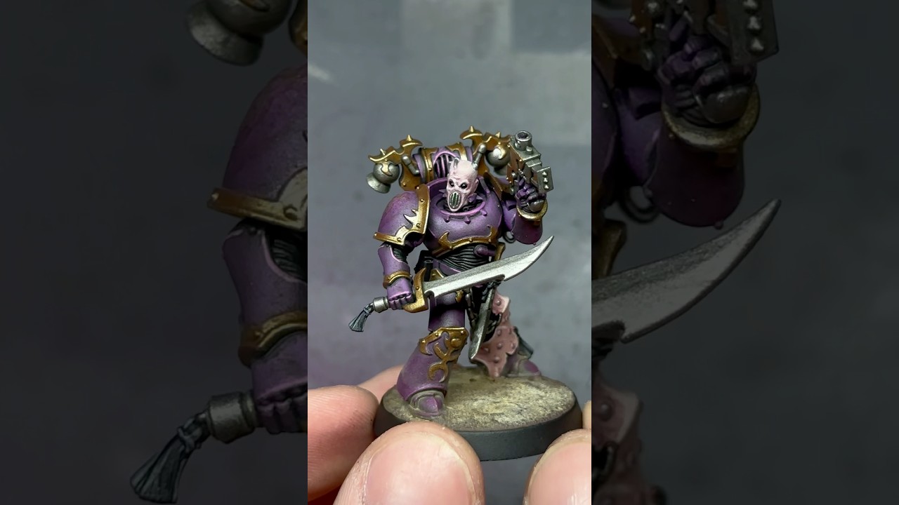 Painting an Emperor&rsquo;s Children Chaos Space Marine! #warhammer40k #warhammer #grimdark