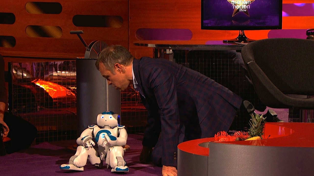 Graham plays with a toy robot - The Graham Norton Show: Episode 15 - BBC