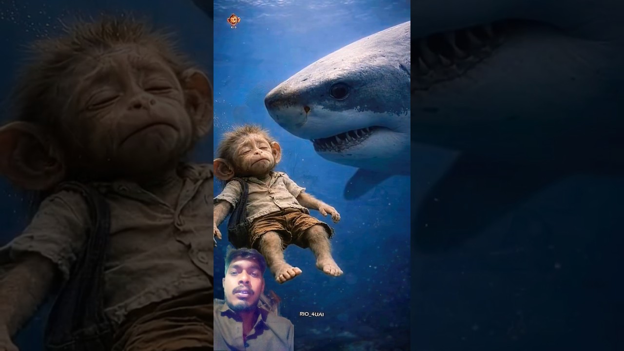 👉 A Baby Monkey🐒Fell Into the Ocean...What the Shark🦈Did Next ChangedEverything❤