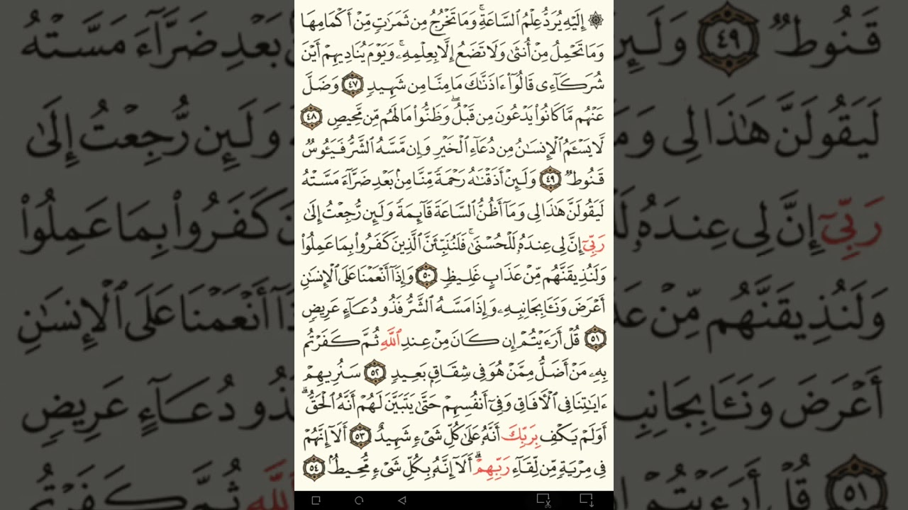 ماهر المعيقلي سورة فصلت مكتوبة صفحة 482 مصحف المدينة المنورة جودة عالية