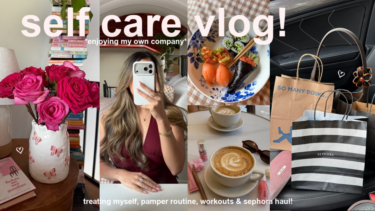 self care days!💌🌟 cozy mornings, enjoying my own company, treating myself, shopping & workouts!