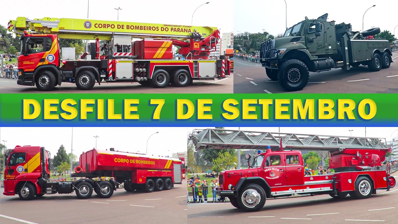 Desfile de Viaturas Bombeiros, Polícia, GM, Defesa Civil, Exército no 7 de Setembro