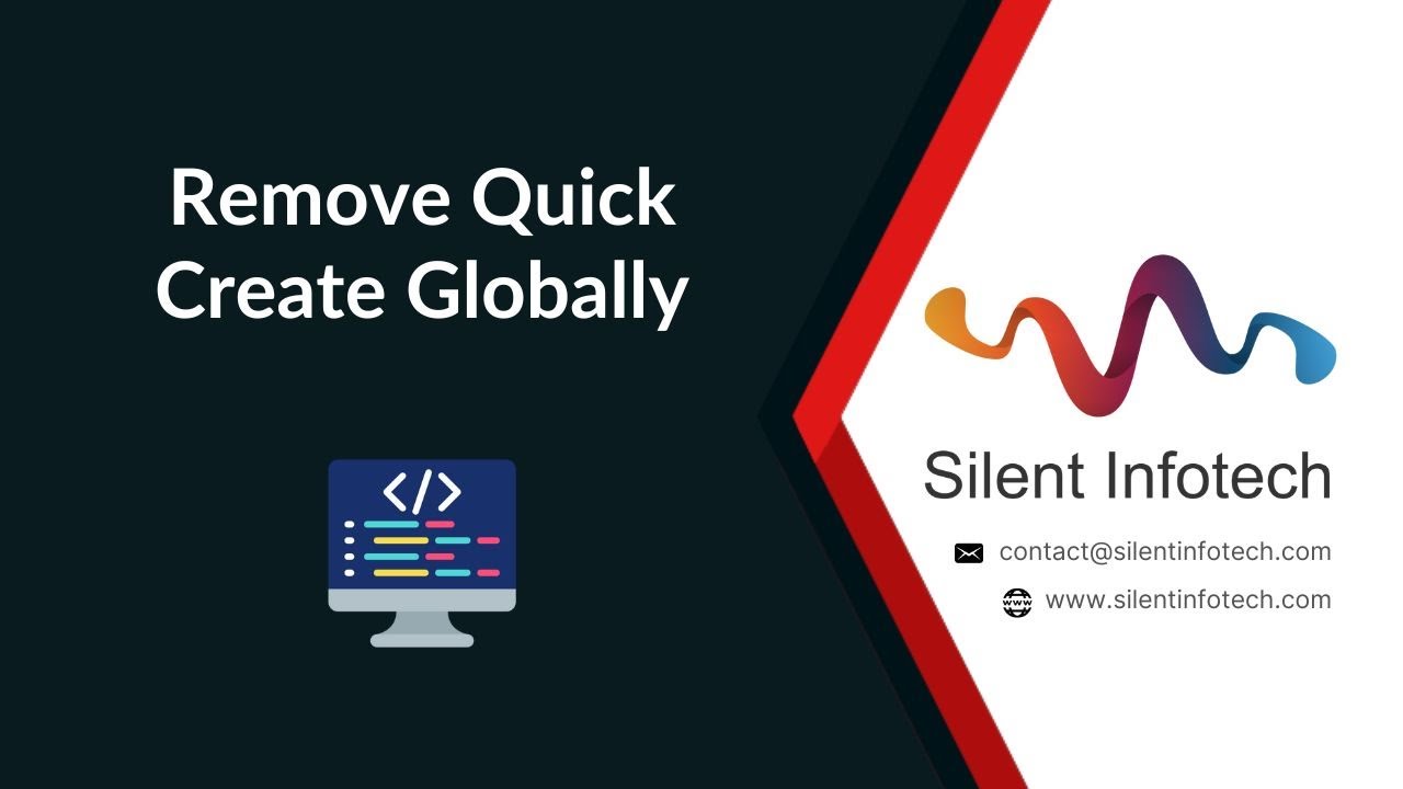 Remove Quick Create Globally | Improve Data Integrity | Odoo Module Tutorial | Silent Infotech Inc.