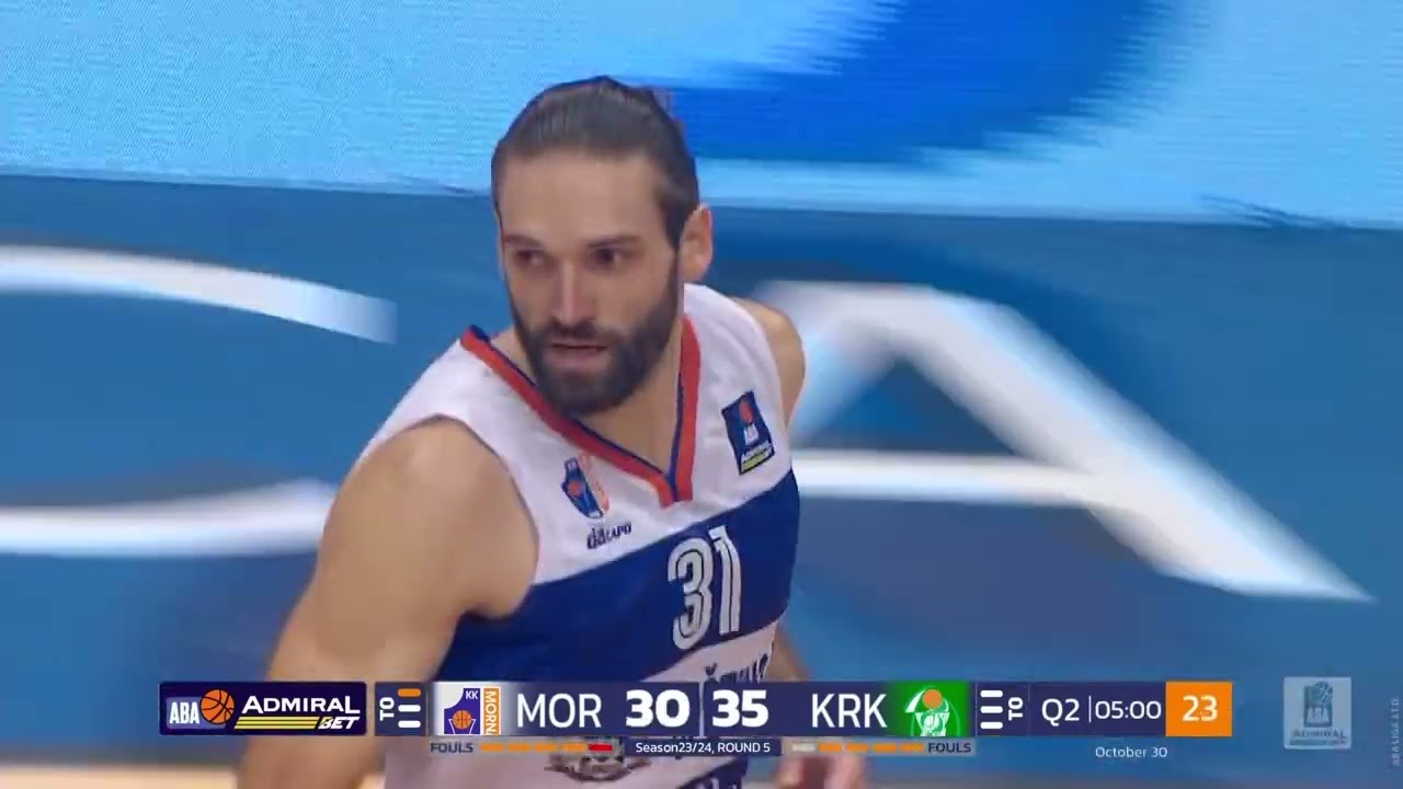 AdmiralBet ABA League 2023/24 highlights, Round 5: Mornar-Barsko zlato – Krka (30.10.2023)