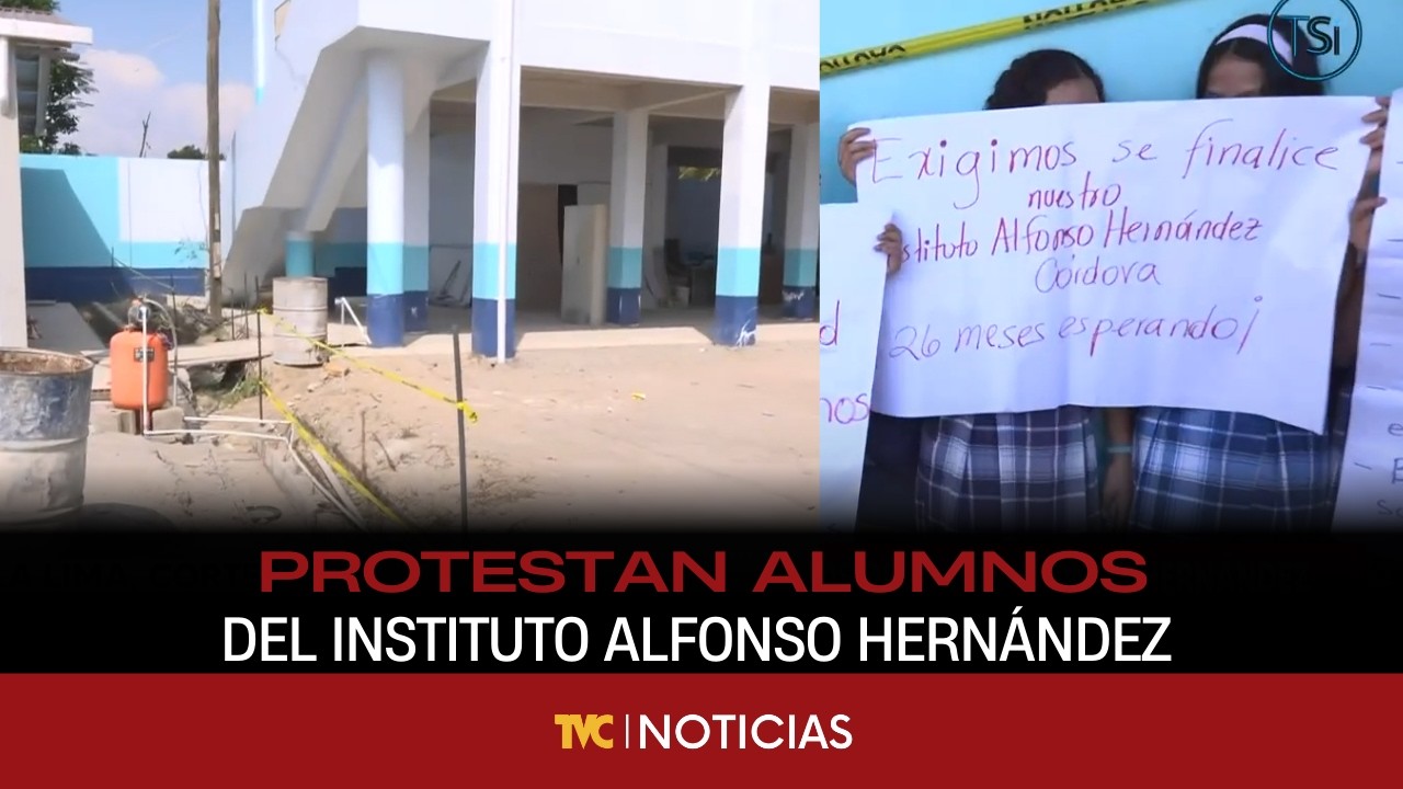Protestan alumnos y maestros del Instituto Alfonso Hernández en La Lima, Cortés