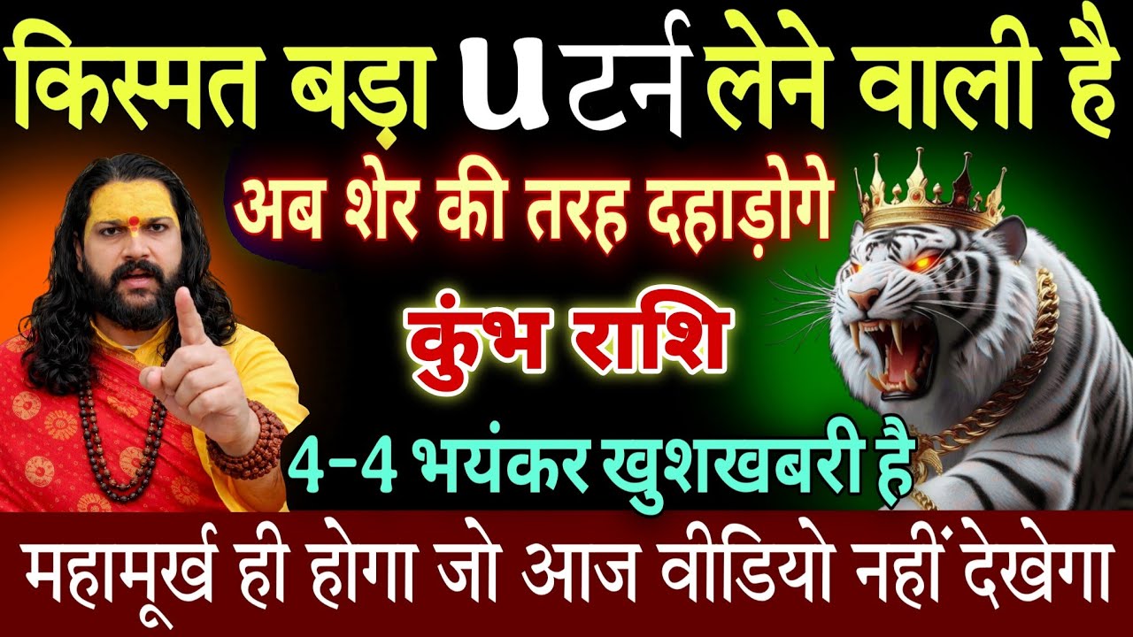 कुंभ राशि, 06,07,08 फरवरी, अब तुम्हारी किस्मत शेर की तरह दहाड़ेगी बड़ा U टर्न आने वाला है 