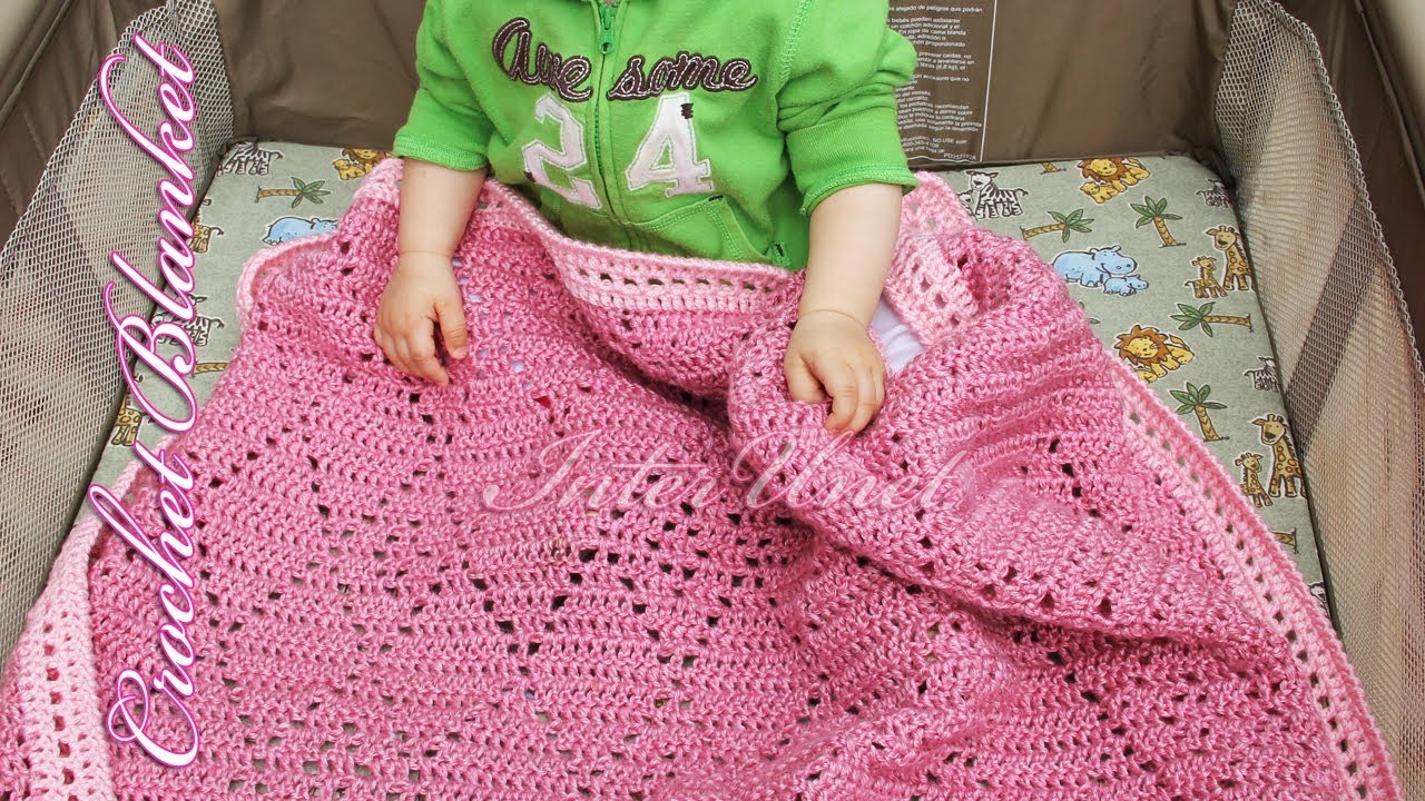 Pink baby blanket – diamond stitch blanket crochet pattern