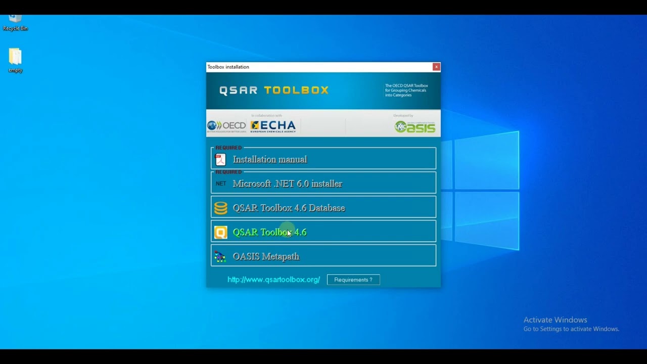 1. Процесс установки &mdash; OECD QSAR Toolbox 4.6