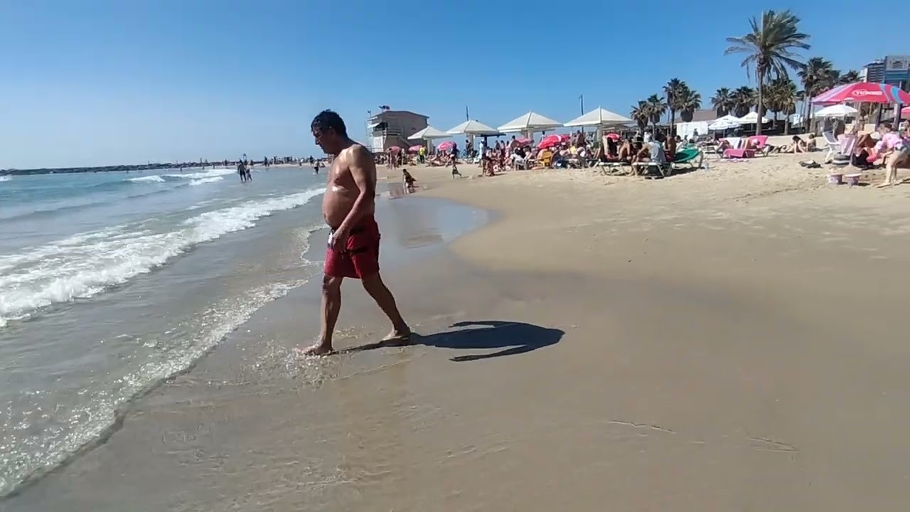 STROLLING AT THE BEACH ⛱️ IN NETANYA ISRAEL 🇮🇱🌊