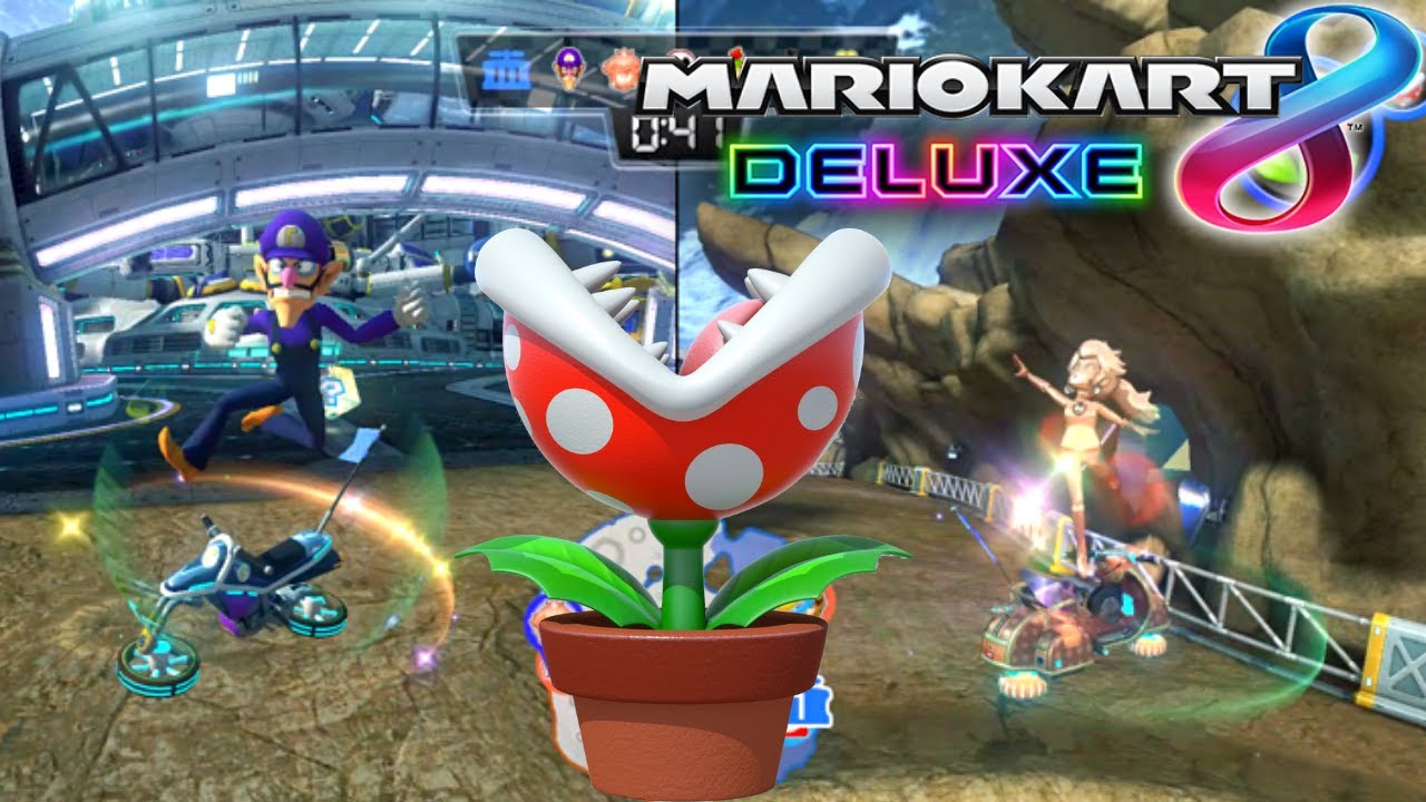 Mario Kart 8 Renegade Roundup as Waluigi and Pink Gold Peach