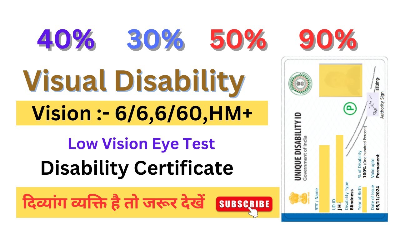 Low Vision Certificate  || 40% visual disability mean