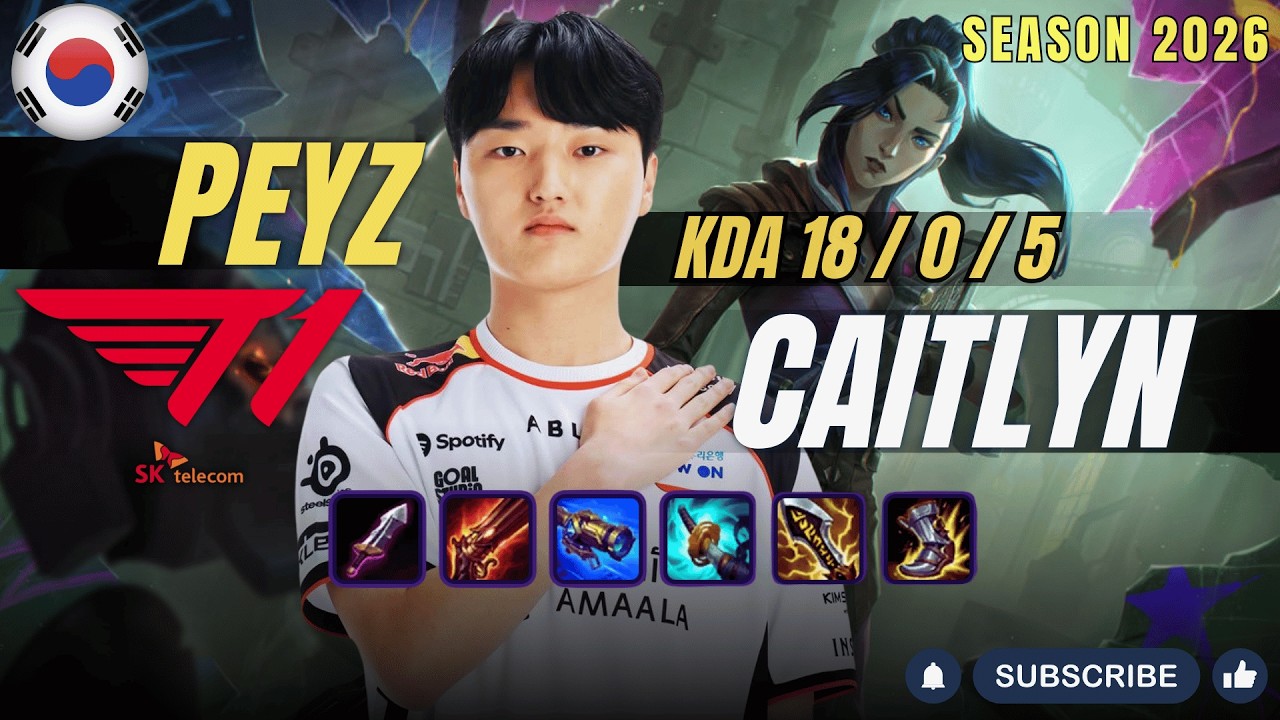 T1 Peyz CAITLYN ADC vs ZIGGS - Patch 26.3 KR Ranked | lolrec