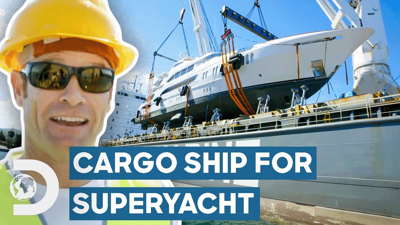 Logistics Of Craning A $14 Million Superyacht On A Cargo Ship Takes Over 9 Hours | Mega Shippers