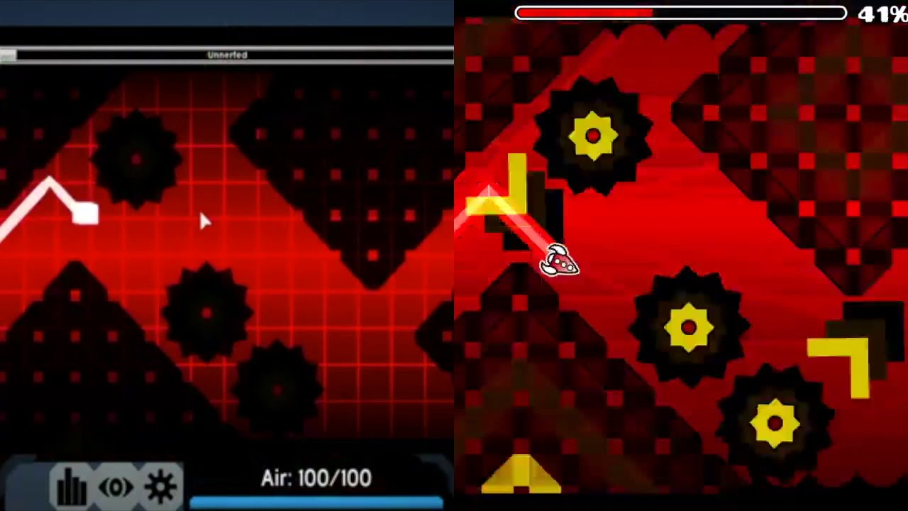 (Comparison) Nine Circles by Zobros & veryfakeguest [Flood Escape 2 + Geometry Dash]