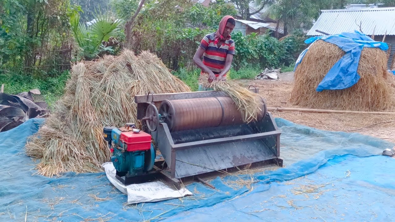 How to Make a Rice Thresher Machine at home - Rice Harvester Machine