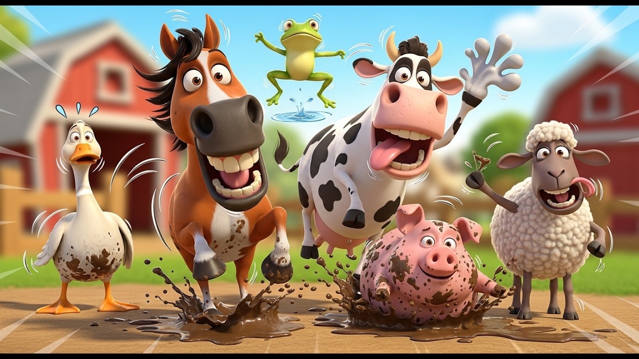 Mañana de diversión en la granja | canciones infantiles | Canción para bebés, Animales de la Granja
