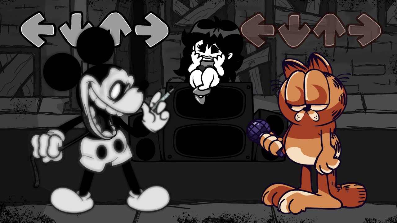 Fnf Unknown Suffering - Mickey mouse 3rd VS Garfield | Suicidé mouse vs Garfield