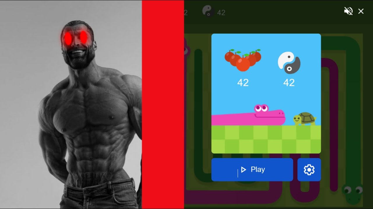 Giga Chad plays the snake game