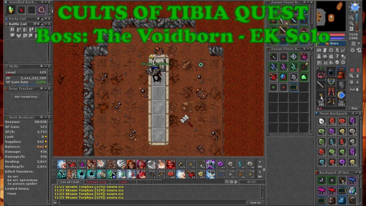 [Boss Diário] The Voidborn: Cults of Tibia Quest (EK Solo)