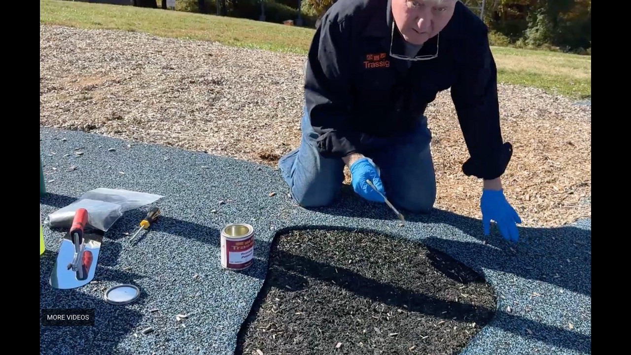 How to repair holes in your playground rubber surface