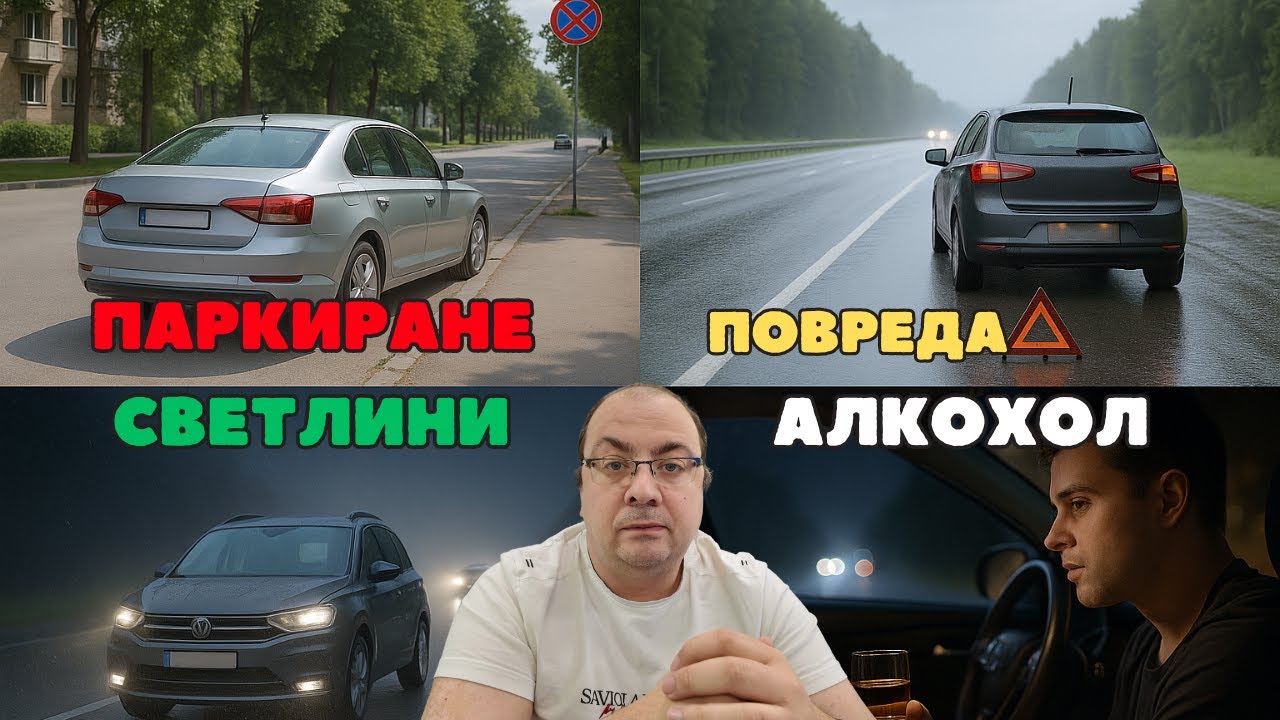 Шофьорски курс - теория 19.02.2026г. - Престой и паркиране. Светлини. Глоби и наказания. ПТП