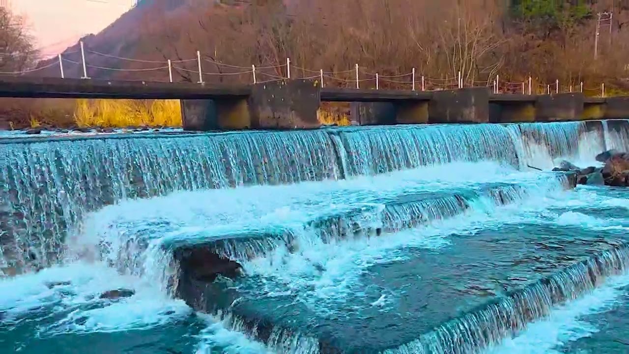 💎Where the River Flows in Steps | Azusa's Multi-Level Dam. 4K UHD | Natural Sound