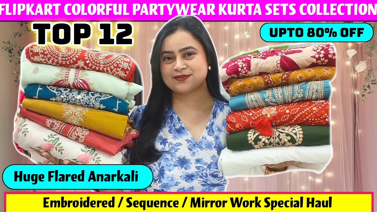 🤗Flipkart Heavy Flared Anarkali Kurta Dupatta Sets Haul🤗Affordable Haul Try-On Haul🤗 #flipkart 