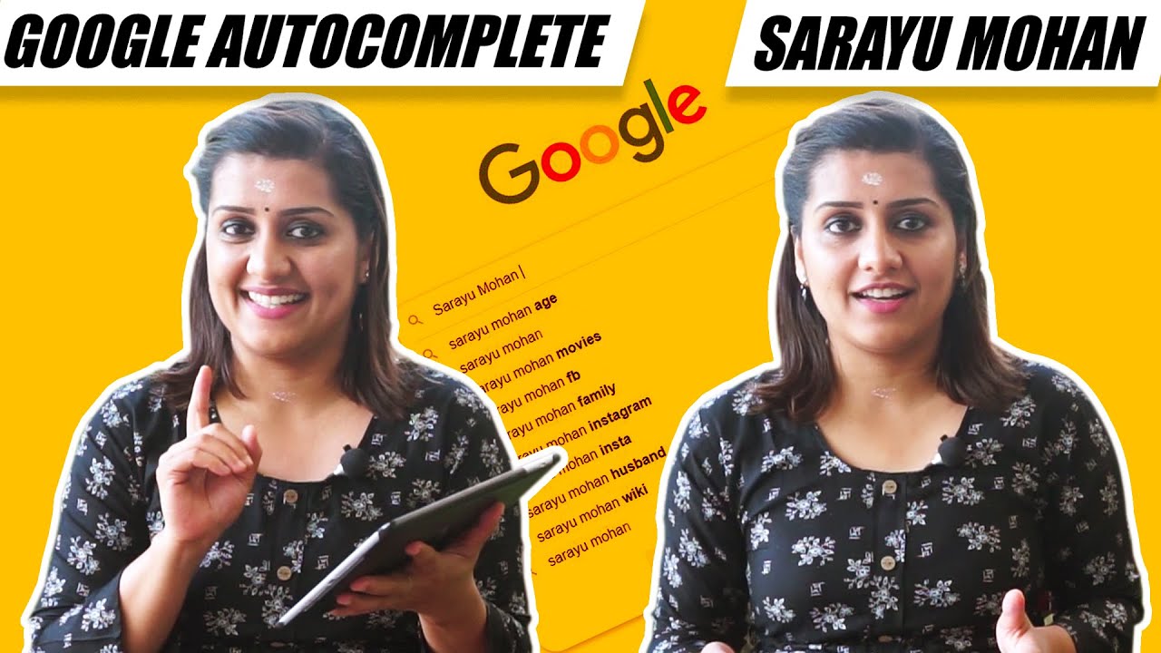 ഈ ഗൂഗിൾ ഇങ്ങനെയൊക്കെ ചോദിക്കൊ 🤣😜🤭 | Google Autocomplete With Sarayu Mohan | Sarayu Mohan