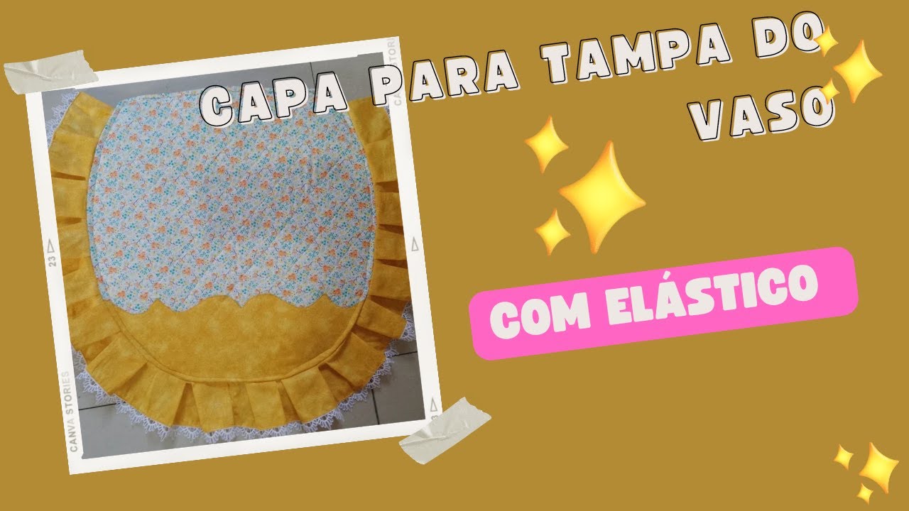 Capa  da  Tampa  do  Vaso em Tecido com Elástico