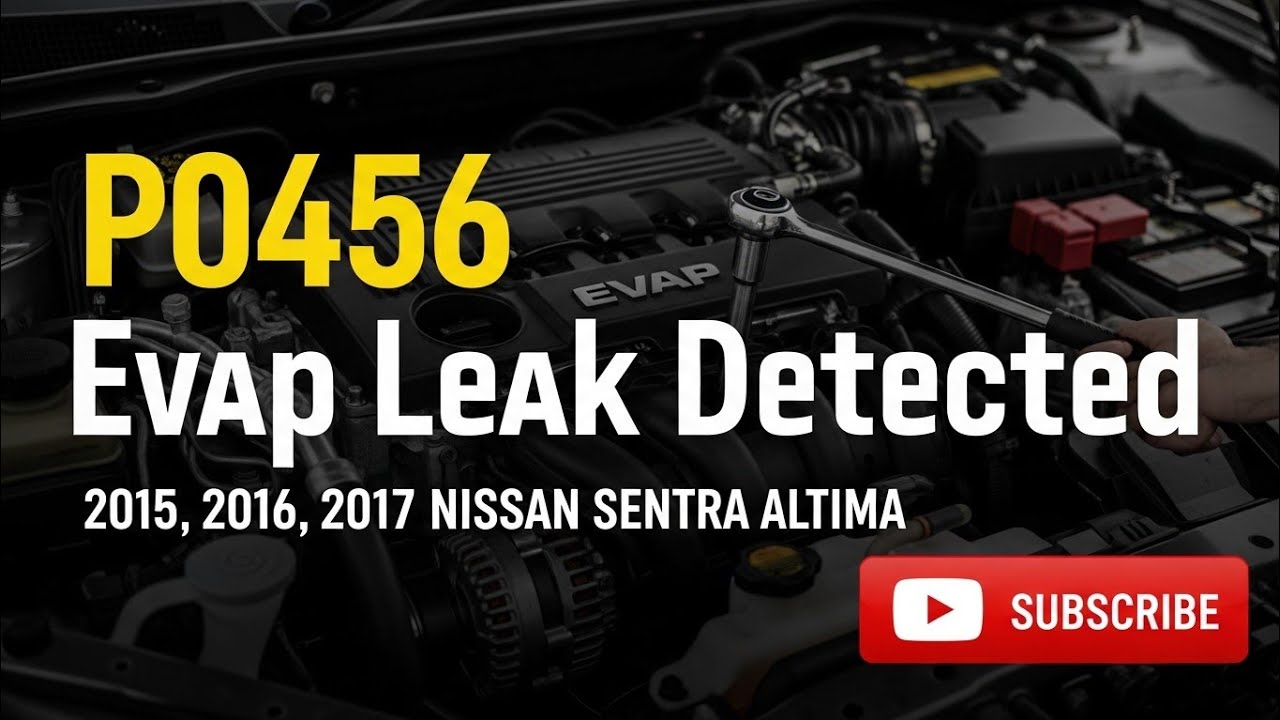 2015  2016  2017 Nissan Sentra Altima code P0456 Evap Leak Detected 
