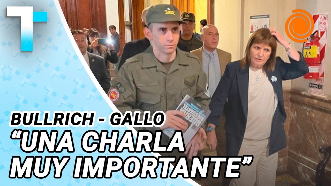 Patricia Bullrich se reunió con el gendarme Nahuel Gallo en el Senado tras su liberación