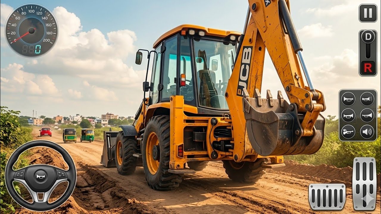 JCB Backhoe Loader Extreme Off-Road 😱 | Traffic vehicles Clearance | Bus Simulator Indonesia Game