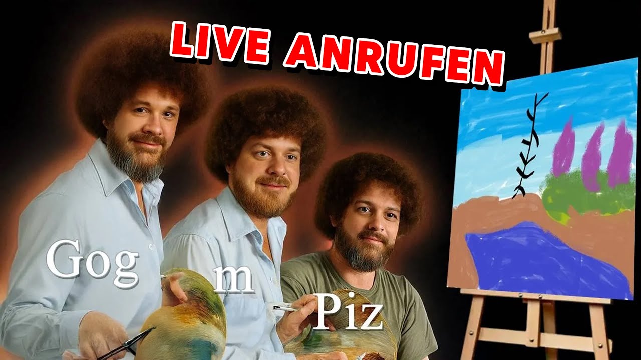 Bob Ross Livestream - Bilder für euch Malen & Call-In Telefon zum mit euch Plaudern