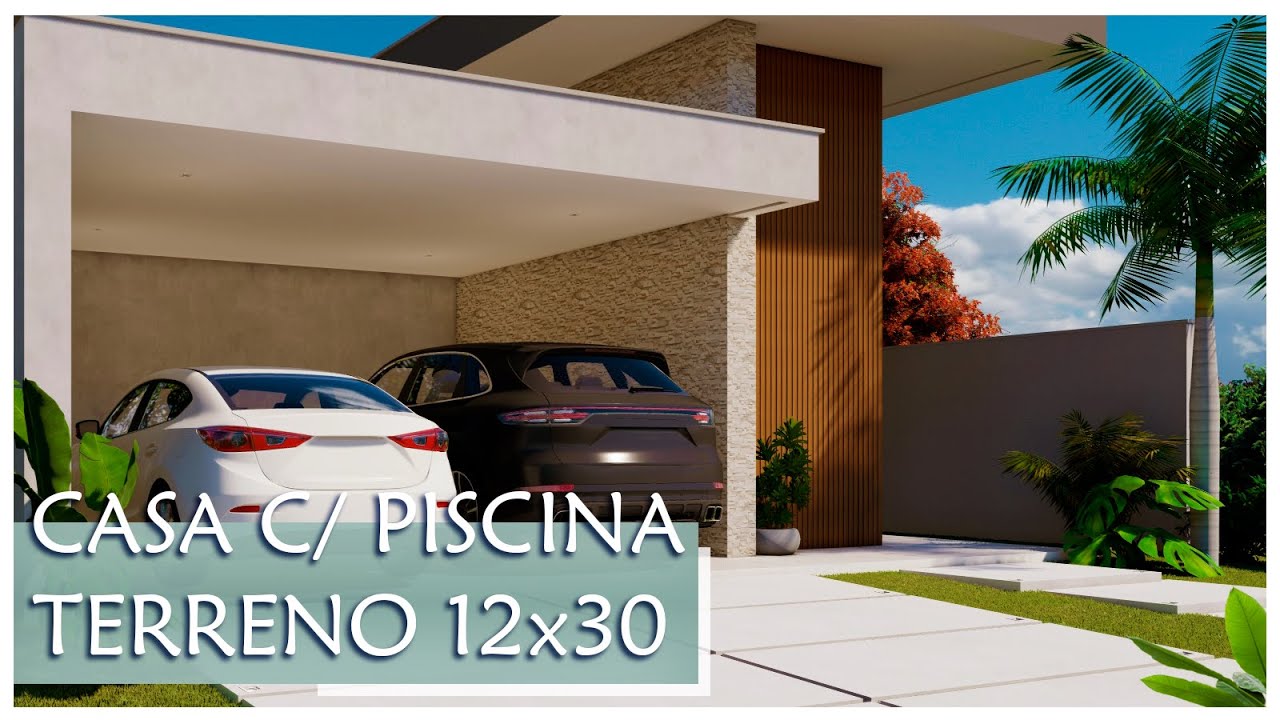 CASA TÉRREA 3 SUÍTES, PISCINA E VARANDA INTEGRADA | Terreno 12x30 - 185 m²