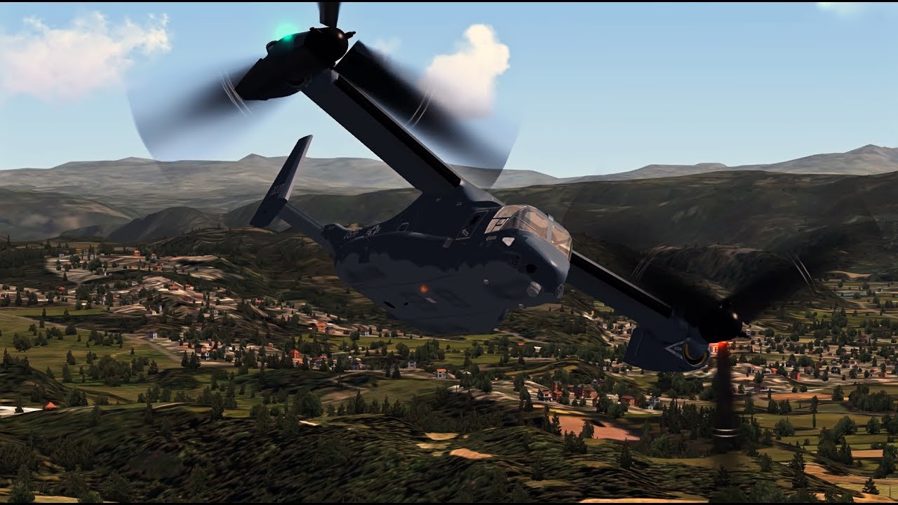 FSX-SE - Maryadi's MV-22B Osprey - Quick flight from stowed, cold and dark