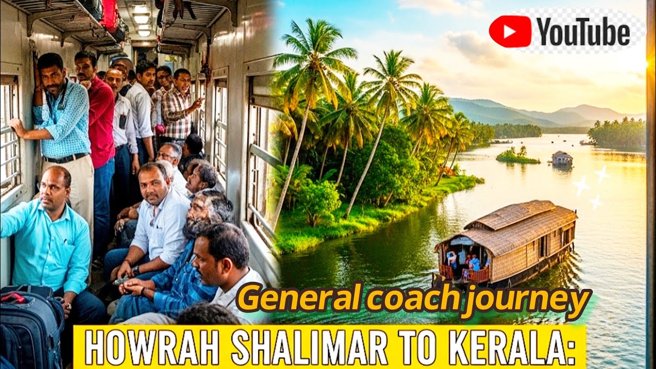 ট্রেনের ভিড়ে দমবন্ধ অবস্থা! শালিমার স্টেশন থেকে কেরালা জেনারেল বগি যাত্রা 🚂🔥